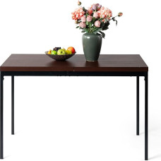 HOMYLIN Dining Table 120cm Wood Table Effect Kitchen Table Rectangular Desk for Meeting Room Kitchen Restaurant Apartment Brown