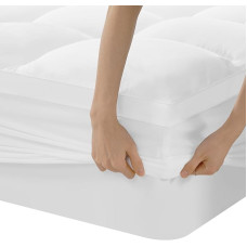 DUANDUAN Thick Mattress Topper 180 x 200 cm 5 cm High, Microfibre Mattress Topper with Deep Pockets, Soft Quilted Mattress Protector, Mattress Topper - Breathable and Machine Washable