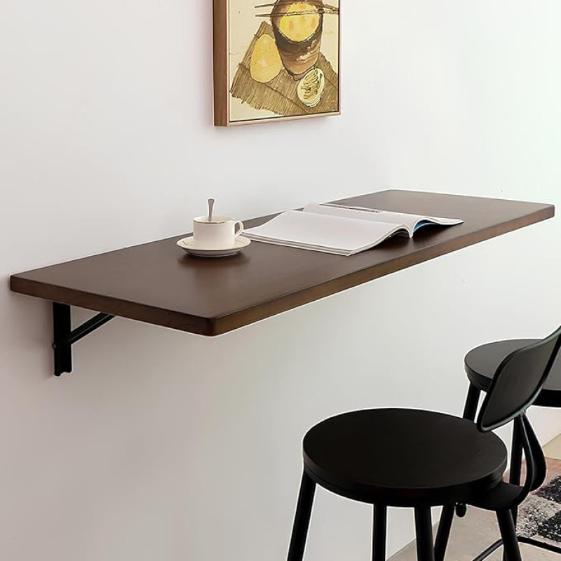 Wandmontierter Klapptisch Aus Massivholz, Multifunktionaler Faltbarer Schwebender Schreibtisch, Platzsparender Wandklapptisch Küchen Esstisch Stehtisch Couchtisch(80x30cm/31.5