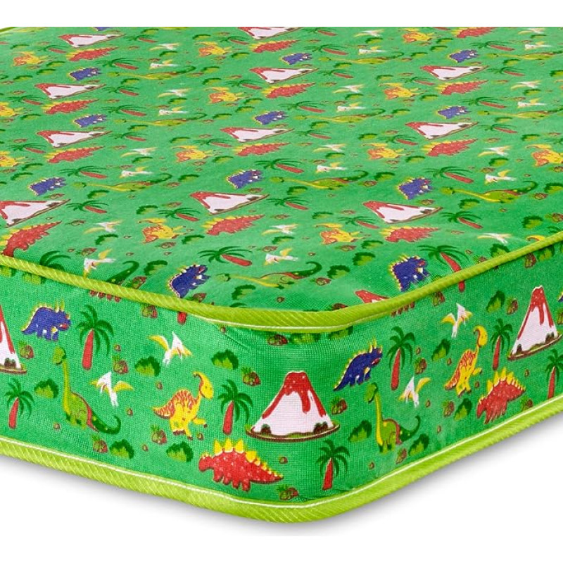 Extreme Comfort The Dreamy Dinosaur Mattress for Kids Toddlers First Double Sided Foam Free Mattress with Pinna Coil Mattress Spring System 16.5cm Deep 75cm x 175cm