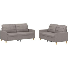 vidaXL Sofa Set 2-Piece Armchair Couch with Cushion, Sofa Living Room Sofa with Armrests, Couch Set, Designer Sofa, Seating Furniture, Upholstered Furniture, Taupe Fabric
