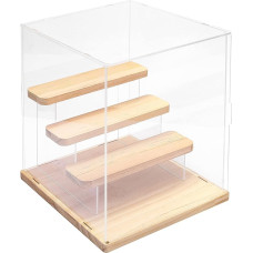 Joody Acrylic Display Case for Collection, Transparent Plexiglass Boxes with 4 Layers for Miniature Figures, Dustproof Display Case for Storing Collectibles