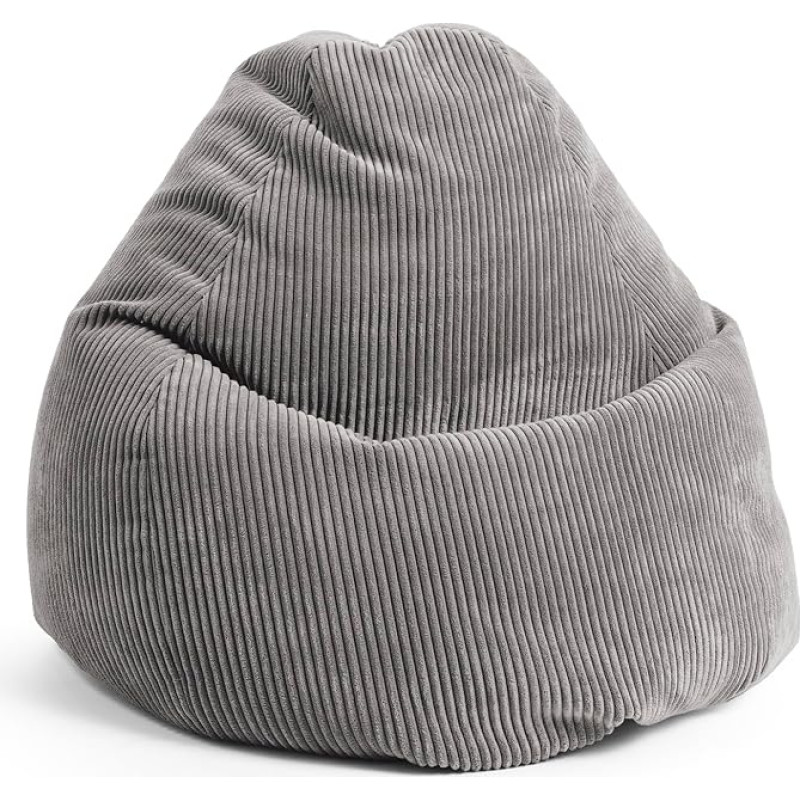 Sitting Point by Magma BeanBag Shara XL Bean Bag Made of Fleece Corduroy 70 x 110 cm, Washable Cover, Anthracite, Oeko-Tex® Certified