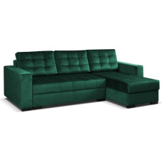 MEBLE-LUX - Universal Corner Sofa with Sleep Function and 2 Bed Boxes LARO I 242 cm Wide Sofa L Shape I Corner Couch with Sleep Function I Universal Corner (Right or Left) I Sofa Green