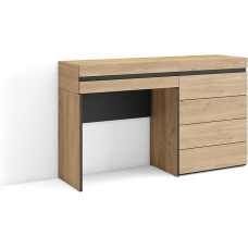 Skraut Home Dressing Table with Storage Space 127 x 75 x 35 cm with Drawer Chest of Drawers Modern Style Oak