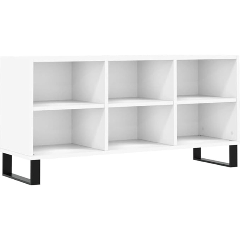 vidaXL TV Cabinet, TV Cabinet with Lots of Storage Space, TV Stand for Living Room, Lowboard Sideboard, TV Stand, TV Unit, White Wood Material