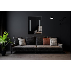 Zalena Duo I Polished Edges LED Bathroom Light Mirror with Touch Switch, Silver, 40 x 60 cm