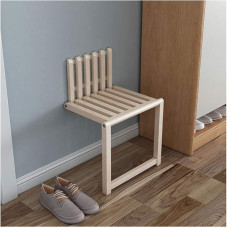 Wall Folding Chair Invisible Shoe Changing Stool Made of Solid Wood Can Be Used for Changing Shoes Saves Space The Maximum Weight Is 150 kg