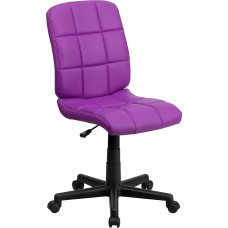 Flash Furniture Mid-Back Quilted Vinyl Swivel Task Chair, Metal, Purple, 58.42 x 55.88 x 22.86 cm