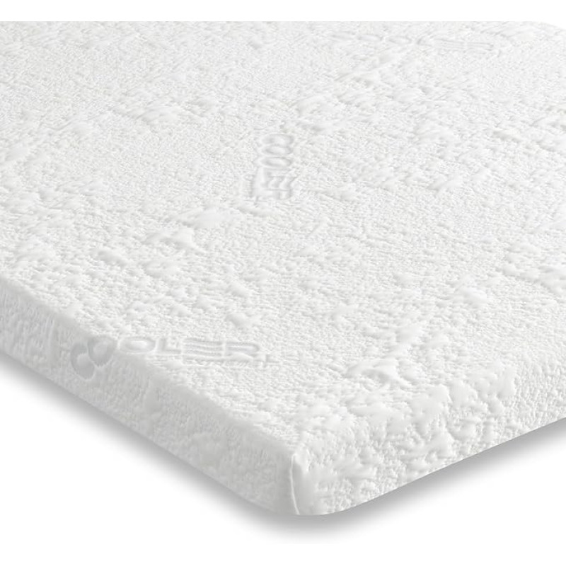 Starlight Beds Cooling Mattress Topper Single 5cm Small Memory Foam Topper Cooling Foam Topper with Cooling Removable Cover White 75x190x5cm