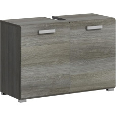 xonox.home - Silver Wash Basin Cabinet 80 x 55 x 37 cm in Smoke Silver Nb - Wide Washbasin Bathroom Cabinet - Modern and Functional