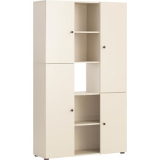 Lomadox Cabinet Shelf Cabinet Room Divider Set of 2 Stackable Cream Beige Modern Design Doors Compartments 104.3 x 176.2 x 34.7 cm