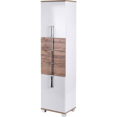 Schildmeyer Luca 135870 Tall Cabinet Glossy White / Oak Country House Decor 40.3 / 32.0 / 163.7 cm