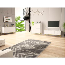 Lomadox Living Room Set 3-Piece Living Room Cabinet Living Room Furniture Living Room Cabinets Modern in Matt White with Milled Fronts