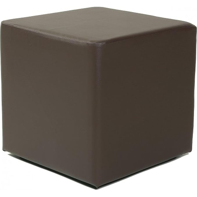 Kuechen-preisbombe Designer Cube Seat I Faux Leather Stool 45 x 45 x 45 cm Modern in Brown