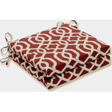Pillow Perfect 614007 New Geo Red Seat Cushion Set, Polyester, Red, L x 20 in. W x 3 in. D, 2