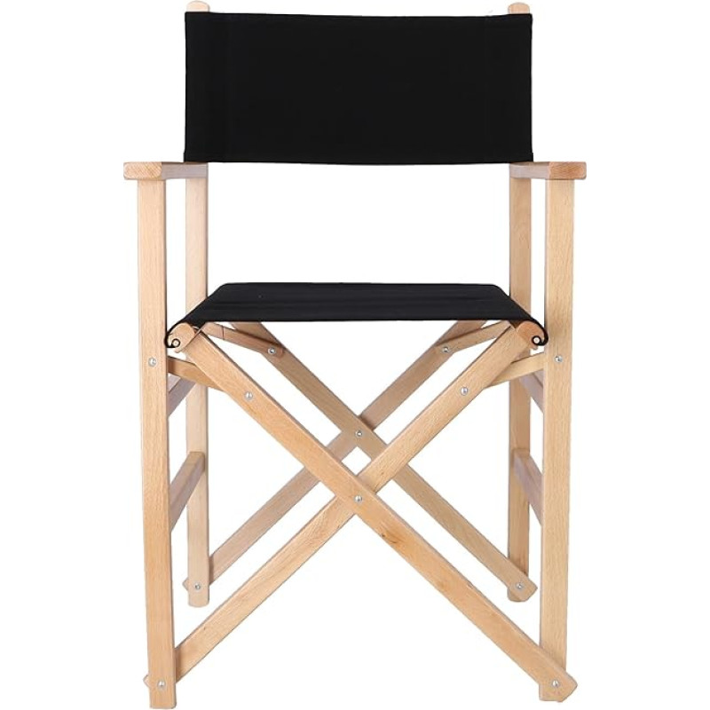 Aranaz Straight Folding Chair Wood Fabric Black 51 x 46 x 86 cm