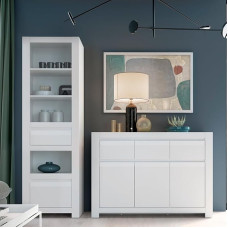 Lomadox Living Room Dining Room Furniture Set 2-Piece Modern White Cupboard Sideboard