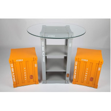 Point-Home Set of 3 Retro Style Furniture Table / Chairs