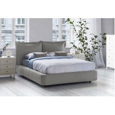 Talamo Italia - Cornelia Double Bed with Fabric Cover, 100% Made in Italy, Front Opening, Suitable for Mattresses 160 x 190 cm, Grey