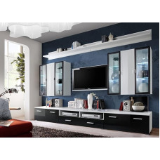 Générique 4 Piece White and Black Gloss TV Set