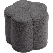 Blissful Diary Flower Pouf Ottoman Comfortable Flower Ottoman for Living Room Bedroom Kids Room Charm Floor Pouf for Home Decoration Full Foam Filling Footrest for Couch Dark Grey