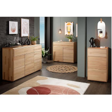 Living Room Furniture Set 3-Piece Chest of Drawers Solid Oiled Wood Sideboard Cabinet Living Room Cabinet Modern in Heartwood Beech
