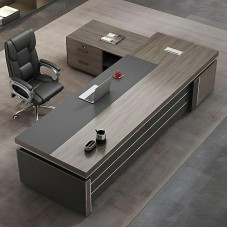 ZDFTGKM L-förmiger Schreibtisch für Führungskräfte, Computertisch mit Schubladen und Stauraum, moderner Arbeitstisch für Führungskräfte (Links: 87 L x 63 Zoll B x 29,5 Zoll H (Einzelschrank))