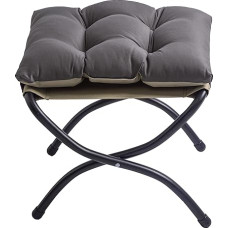 WELL-STRONG 15 Inch Folding Footstool Small Accent Footrest Elegant Folding Ottoman with Metal Frame Padded Modern Folding Footstool for Home Living Room Bedroom Washable