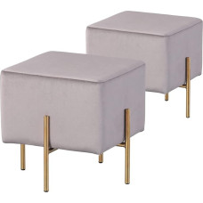 Velvet Ottoman (Grey)