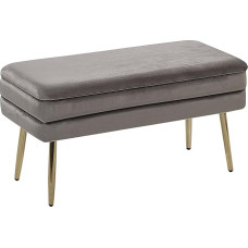 Durham Velvet Fabric Bench Stool Grey