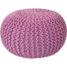 Voglrieder Pouf Knitted Stool Chunky Knit Hand-Knotted Diameter 55 cm Pink