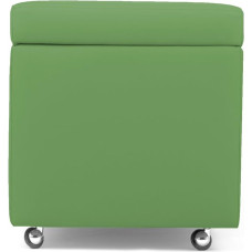 Arketicom New Pandora Swing Bean Bag Stool with Wheels in Faux Leather Footrest with Wheels Armchair Bench Padded Rubber Feather Puff Design Main Decor Coffee Table Contemporary 42 x 42 cm Light Green