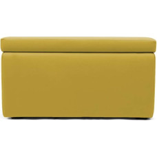 Arketicom Pandora Faux Leather Cube Storage Footstool - Dark Yellow, 84 x 42 cm
