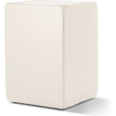 Pomp Leather Stool Chair Height with Comfortable Upholstery - W=33cm, D=33cm, H=47.5cm, CREAM WHITE