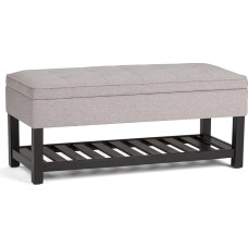 Simpli Home Cosmopolitan Modern Cloud Grey Storage Bench