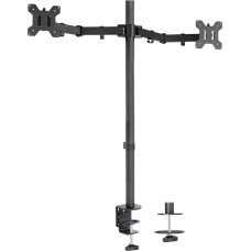 VIVO Stand-V012 Kahe monitori lauapealne tugi, eriti kõrge 39-tolline post, täielikult reguleeritav statiiv kuni 27-tollise ekraani jaoks, must