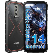 DOOGEE Blade 10 PRO [2024] Välitingimustes kasutatav nutitelefon ilma lepinguta Android 14, 16GB + 256GB (2TB) Välitingimustes kasutatav mobiiltelefon, 6,56-tolline HD+, 50MP + 8MP kaamera 5150mAh ehitusplatsi mobiiltelefon, 3 kaarti