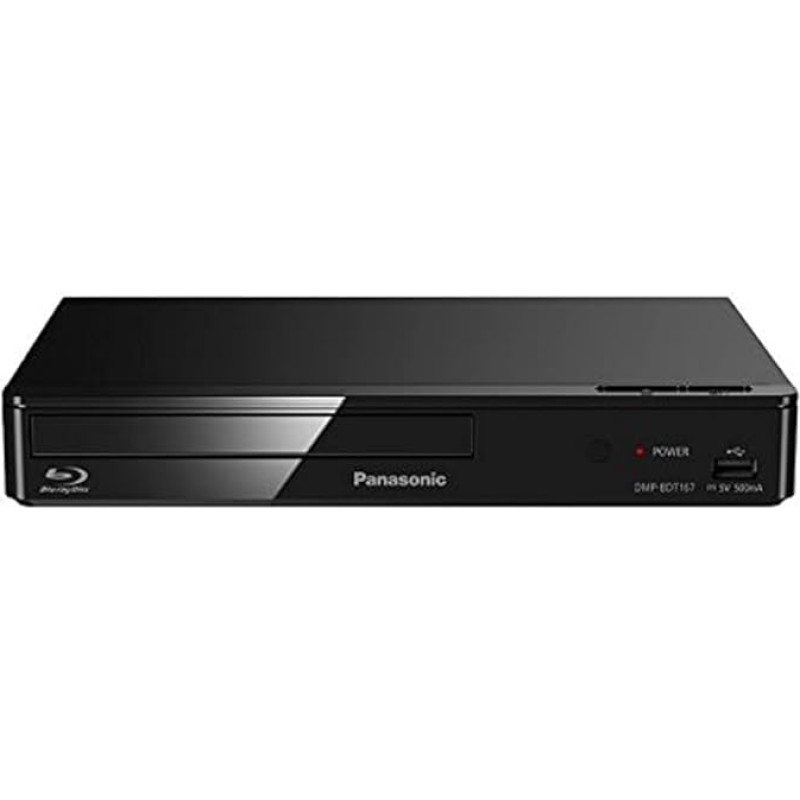 Panasonic DMP-BDT167EF - Blu-Ray mängija (NTSC, PAL, BD-R, BD-R DL, BD-RE, BD-RE DL, BD-ROM, CD, CD-R, CD-RW, DVD, DVD+R, DVD+R DL, DVD+RW, DVD-R, DVD-R, DVD-R , 1080p, Blu-Ray mängija, DVD, must)
