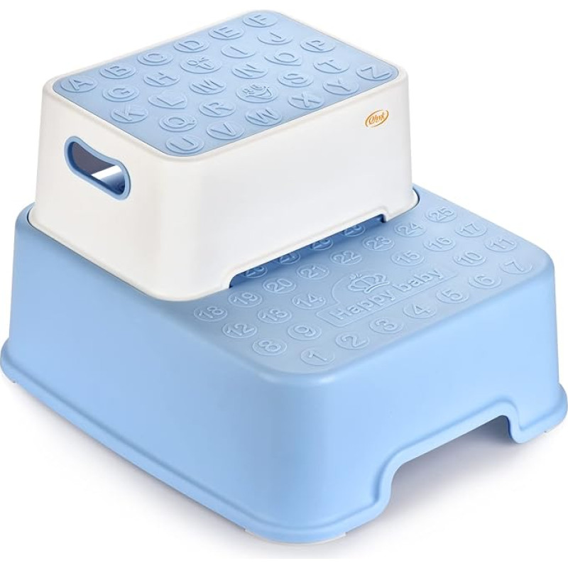 QHYK Step Stool, kahetasandiline astmeline väljaheide lastele, eraldatav eraldi kasutamiseks, vastupidav libisemiskindel tualettruumi koolituseks, hammaste pesemiseks, käte pesemiseks, sinine