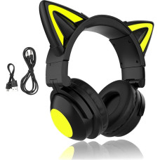 Bluetooth kõrvaklapid, kassikõrvad, LED juhtmevabad mängukomplektid, laste kõrvaklapid, Bluetooth stereokomplektid, kokkupandavad kassikõrvad, reguleeritava mikrofoniga kõrvaklapid...