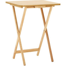 Premier Housewares Folding Snack Table - Natural Wood
