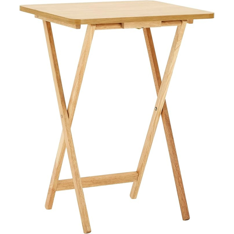 Premier Housewares Folding Snack Table - Natural Wood