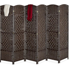 Relaxdays Folding Room Divider, 6-Piece Privacy Screen, H x W: 170 x 240 cm, Brown