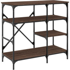 vidaXL Baker's Shelf, Kitchen Shelf with Lots of Storage Space, Standing Shelf Kitchen with Adjustable Feet, Microwave Shelf, Spice Rack, Brown Oak Look, Wood Material, Metal