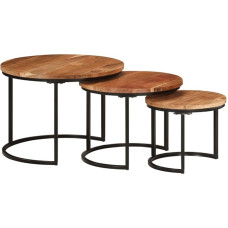 LLEZKBR Tables, Accent Tables, Coffee Tables, Nesting Tables, Set of 3, Solid Wood, Acacia