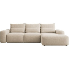 Selsey Sofa Corner Sofa Bed Couch with Storage Space Sleep Function Easy Care with Cushion Lumbar Cushion L Shape Freestanding Right Chenille Beige Carnos