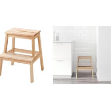 IKEA Bekväm Step Stool Solid Beech with Carry Handle 50 cm High