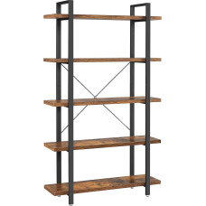 Vasagle LLS55BX Sturdy 5-Tier Living Room Industrial Design Bookcase Easy Assembly for Living Room Bedroom Office Vintage