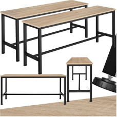 tectake® 2 x Bench for Dining Room Table, Industrial Furniture, Bench Dining Table, Kitchen Table, Kitchen Furniture for Dining Group, Wooden Bench for Seating Area, Dining Room Bench, Wardrobe Bench